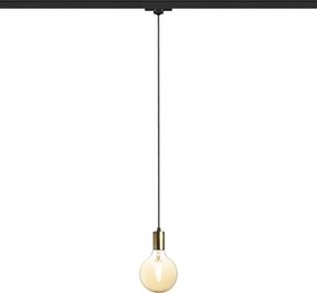 RENDL ARAQ függőlámpa háromáramkörös sínre szálcsiszolt sárgaréz/fekete 230V LED E27 15W