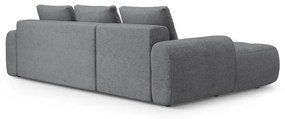 Szürke kinyitható-tárolóhelyes sarokkanapé (bal oldali-heverő résszel) Linz – Cosmopolitan Design