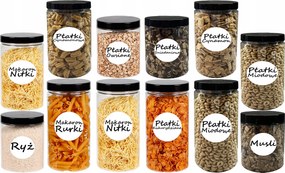 Ételtároló edények befőttes üveg konyhai szett 12 db címkék