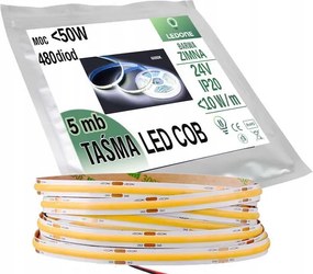 Led szalag Cob 24V 480 dióda méterenként Neon fehér Hideg 5m Led fényvonal