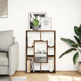 füstös tölgy színű szerelt fa könyvespolc 63 x 20 x 90 cm