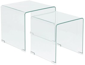 Modern Üveg Kisasztal Szett KENDALL Beliani