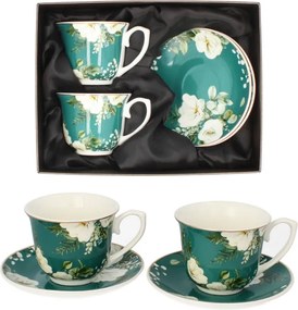 Csésze szett 2+2 Livello virágos csésze díszített porcelán csésze