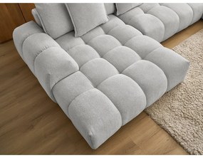 Világosszürke zsenília kinyitható-tárolóhelyes sarokkanapé (jobb oldali-U alakú) Everest – Bobochic Paris