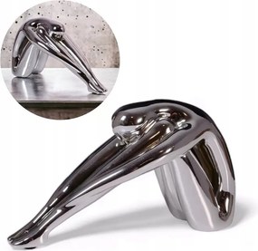 Ezüst Dekorációs Figura Glamour Fényes Hossz 31cm Modern Nappali, Iroda