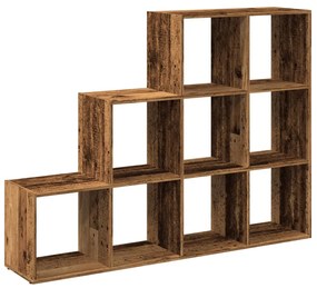 3 szintes antik színű elválasztó könyvespolc 137,5x29x103,5 cm