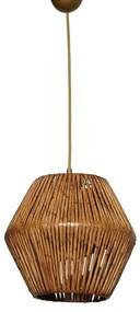 Mennyezeti lámpa, fém és bambusz utánzatú búrával - NID