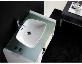 Bathco 0091 - ANABEL ráépíthető mosdó 50x36 cm porcelán/fehér