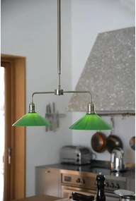 Zöld-sárgaréz színű fém függőlámpa üveg búrával Vela – Markslöjd