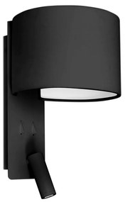 FARO FOLD fali lámpa, olvasókarral, fekete, E27 foglalattal, IP20, 64305