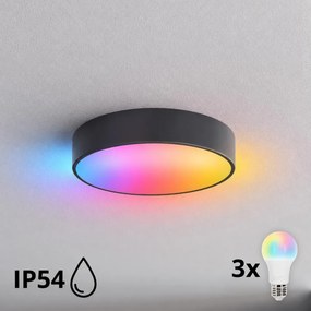 BRILAGI - LED RGBW Fürdőszobai mennyezeti lámpatest CLARE 3xE27/12W/230V Ø 40 cm antracit IP54