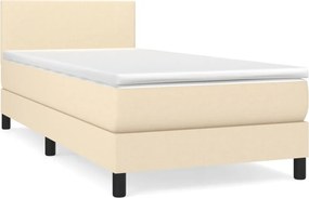 vidaXL krémszínű szövet rugós ágy matraccal 100 x 200 cm