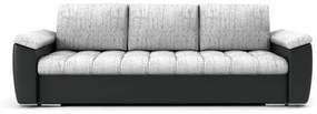 VEGAS III kinyitható kanapé  Világos szürke / fekete ökobőr