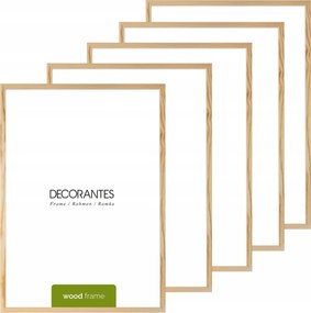 5 db-os Raw képkeret csomag 50x70 cm fenyőfából