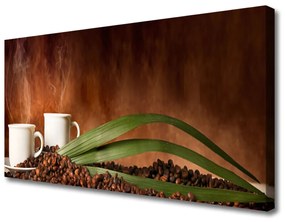 Vászonkép Csészék kávébab Kitchen 100x50 cm