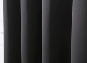 OXFORD fekete függöny 140x250 cm Felfüggesztés: Fém gyűrűk