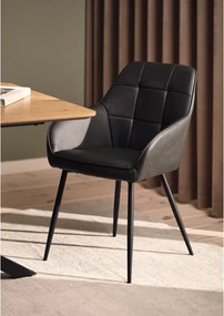 Sötétszürke kárpitozott karfás étkezőfotel szett 2 db-os Nolan Square – Unique Furniture