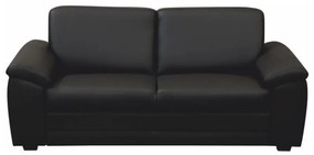 3- személyes kanapé támasztékokkal, textilbőr fekete, BITER