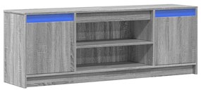 szürke sonoma színű szerelt fa LED-es TV-szekrény 139,5x34x50cm
