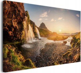 Vászonkép a nappaliba Fali dekoráció Tájkép Vízesés 80x120