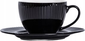 Csésze Csészealjjal Fekete 240ML Homla