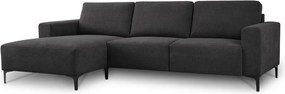 Antracitszürke zsenília sarokkanapé (bal oldali-heverő résszel) Fabian – Scandic