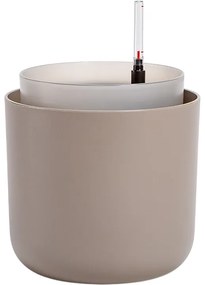 Plastia Tolita önöntöző virágtartó, barna, átmérő: 19 cm, 19 cm átmérőjű