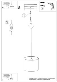 Sollux SL.1414 - Gyerek csillár zsinóron PRINCESS 1xE27/15W/230V átm. 30 cm