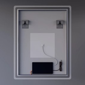 Álló fürdőszobai LED tükör 70x90cm | Gesztusvezérlés - Páramentesítő - Fényerő és színhőmérséklet szabályozás | Welland Type20V