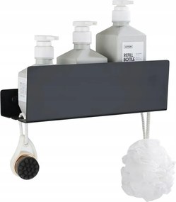 Zuhanypolc Fekete Rozsdamentes acél 30cm Függő Fürdőszoba