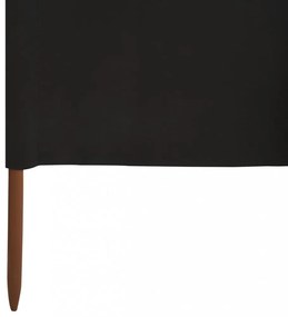 fekete szövet 5-paneles szélfogó 600 x 80 cm