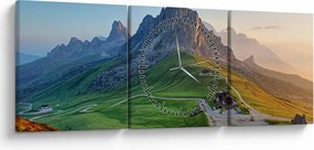 Kép - Dolomitok (órával) (90x30 cm)
