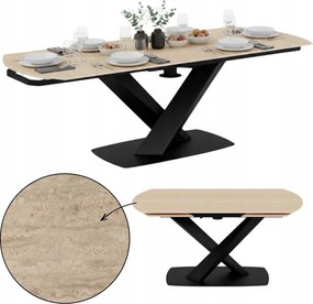 Összecsukható Étkezőasztal nappaliba ovális 160/240x90x77 cm kerámia