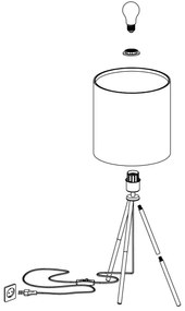 Eglo 43555 - Asztali lámpa ARNHEM 1xE27/40W/230V