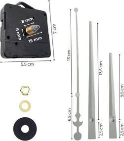Fehér alumínium óramutatók - horgony mintázat 16 / 12 cm