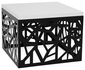 Kisasztal Germantown 102Matt fekete, Fényes fehér, 45x60x60cm, Laminált forgácslap, Sarok