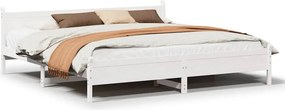 vidaXL fehér tömör fenyőfa ágy matrac nélkül 200 x 200 cm