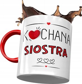 Piros Bögre Nővérnek Születésnapra Ajándék Nyomtatott Fotóval