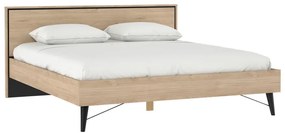 Natúr színű franciaágy ágyráccsal 180x200 cm tölgyfa dekorral Ry – Tvilum