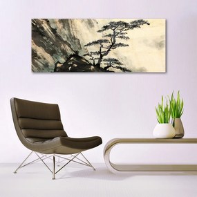 Fali üvegkép Festett fa Art 120x60cm
