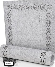 Asztali Futó Karácsonyi Dekor Szürke Filc 150x40cm