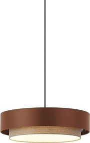 Modern függőlámpa sötét bronz színben, taupe színnel 50 cm 3-lámpás - Drum Duo