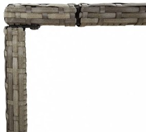 szürke polyrattan üveglapos bárasztal 110 x 70 x 110 cm