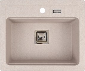 Gránit mosogató Konyhai mosogató York bézs egymedencés 59 x 50 cm