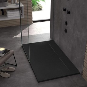 Zuhanytálca Bazalt long Black 80x120