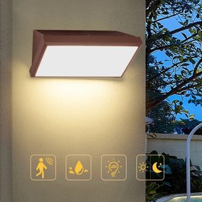 Brilagi-LED Kültéri fali lámpa érzékelővel TRIANGLE LED/20W/230V barna IP65