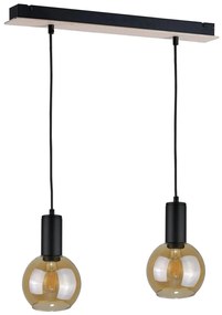 Csillár zsinóron JANTAR WOOD 2xE27/60W/230V