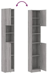 szürke sonoma szerelt fa fürdőszobaszekrény 32 x 25,5 x 190 cm