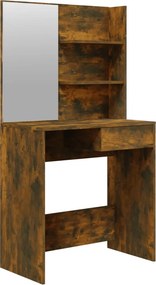vidaXL füstös tölgyszínű fésülködőasztal tükörrel 74,5 x 40 x 141 cm
