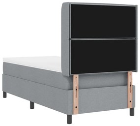 Boxspring Ágy Mattal &amp; LED Fény Szürke 90x190 cm Szövet